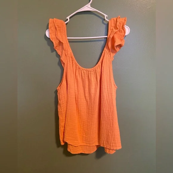 Sonoma Orange Ruffled Tank Top - Picture 3 of 3